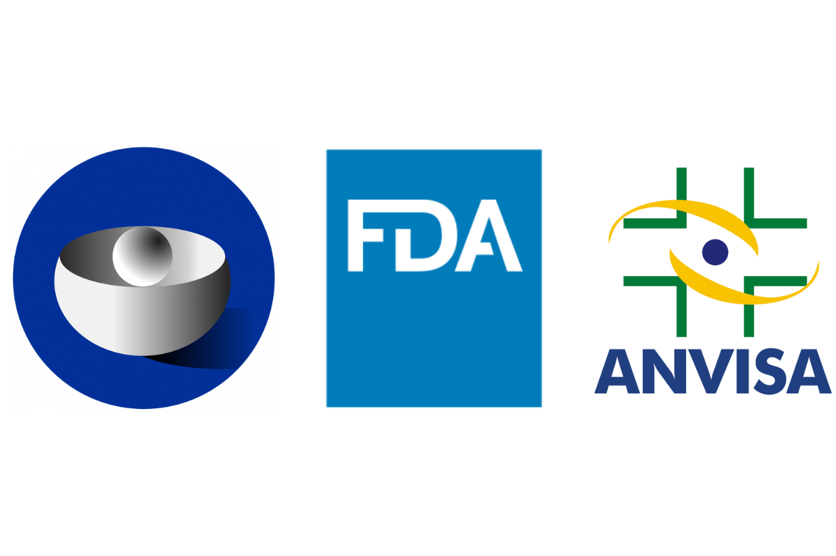 logos of EMA, FDA and Avisa showing that Kymos Group is inspected by them